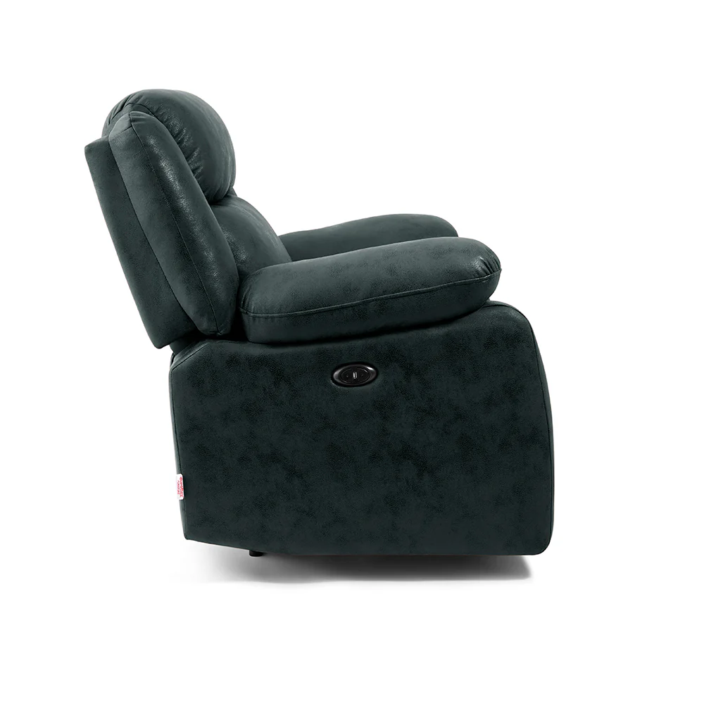 Avalon Motorized Electric Powered Midnight Blue Suede Recliner - Image 10