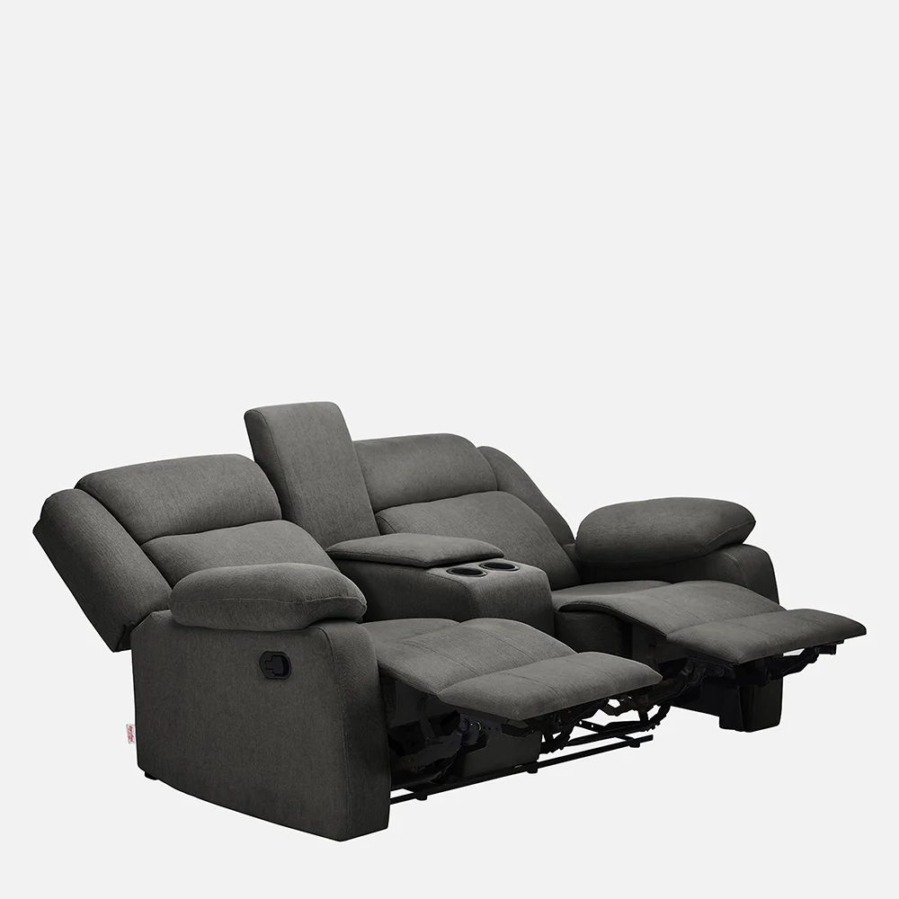 Avalon Twin Graphite Grey Fabric Recliner 2 Seater - Image 8
