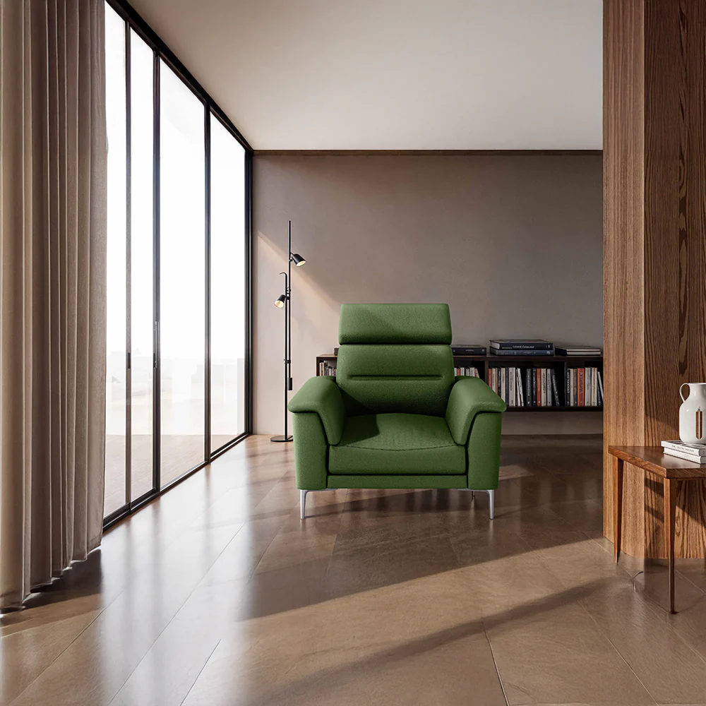 Cresendo 1 Seater Leatherette fabric - Black Forest