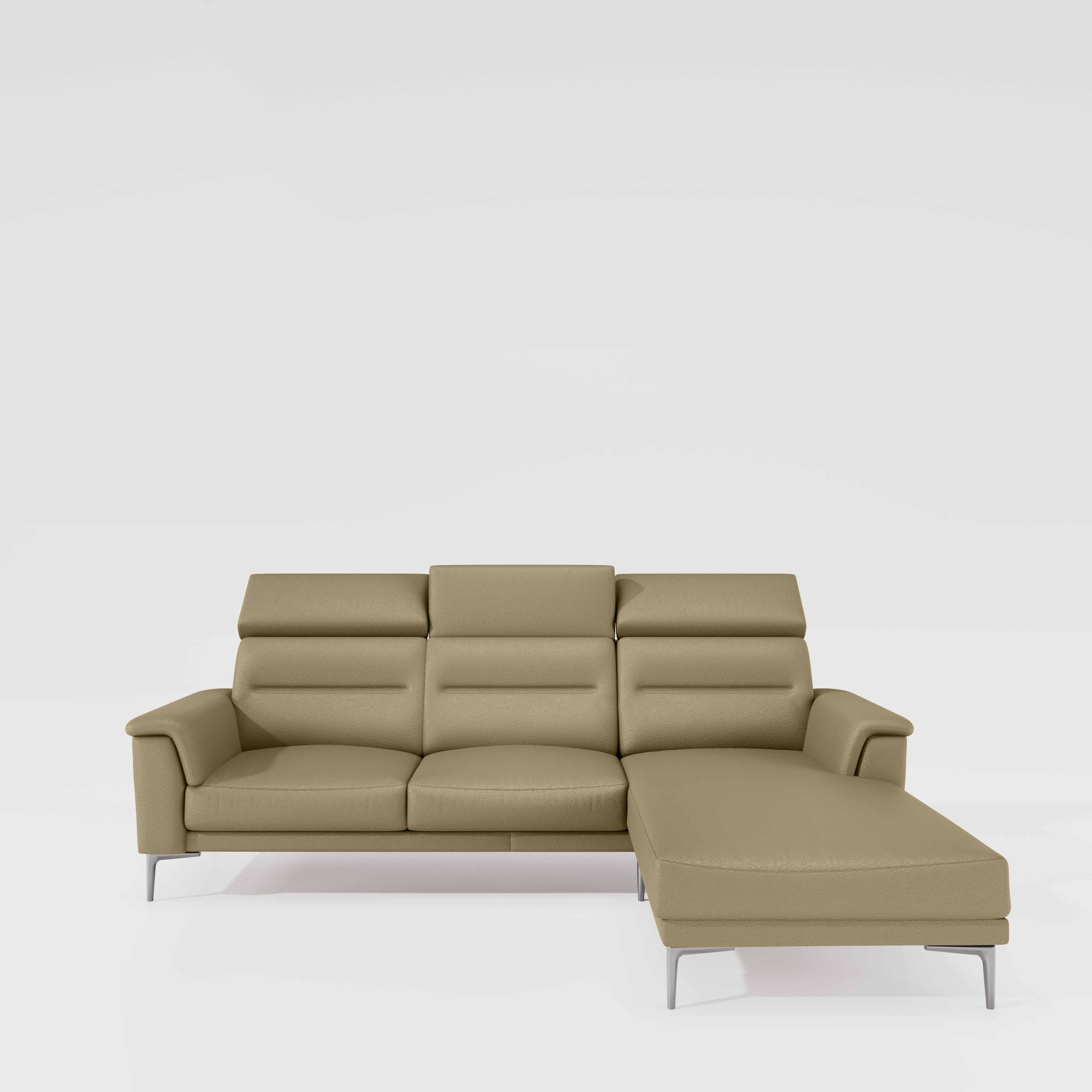 Cresendo 2 Seater with LH Lounger Leatherette fabric - Pebble - Image 6