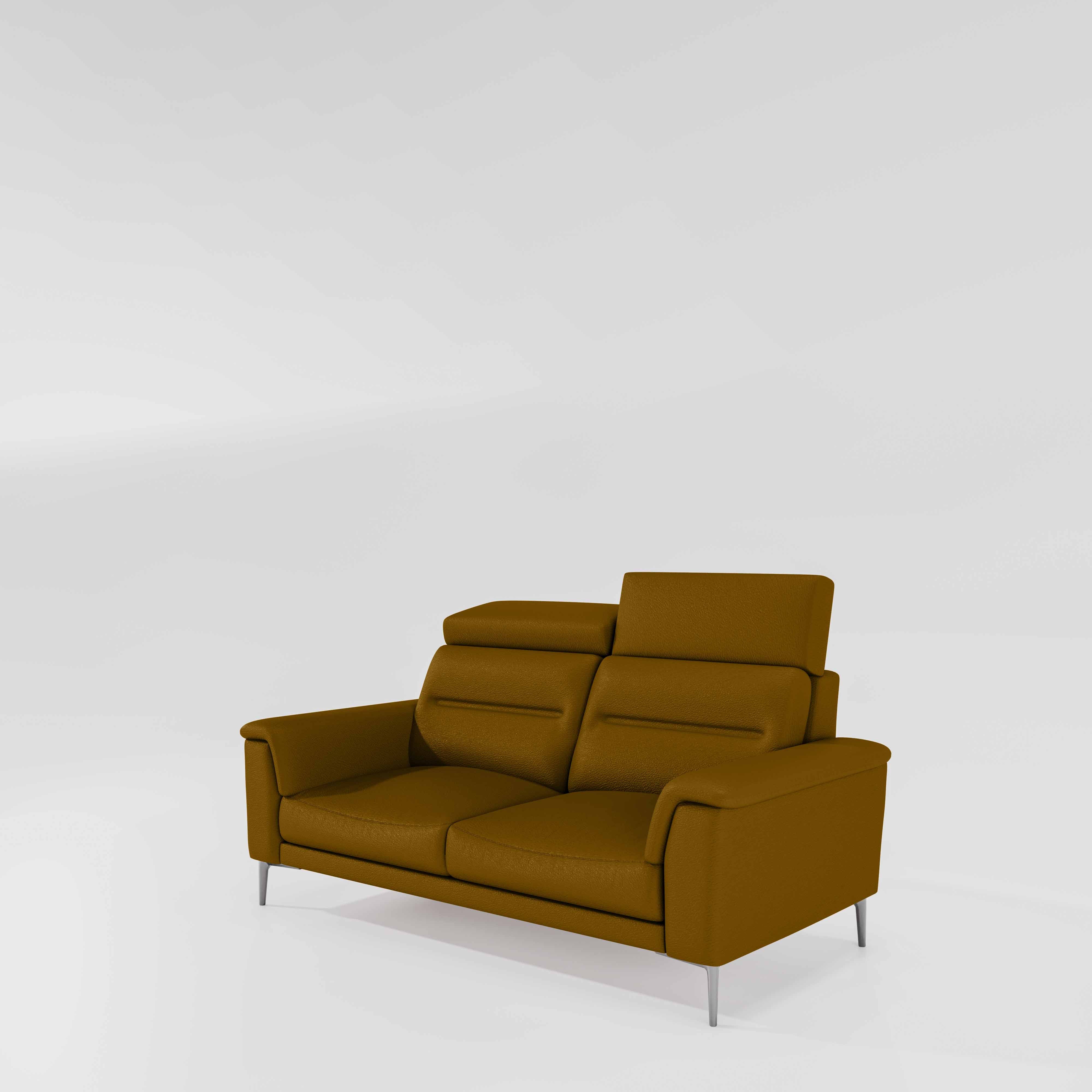 Cresendo 2 Seater Leatherette fabric - Golden Orange - Image 8