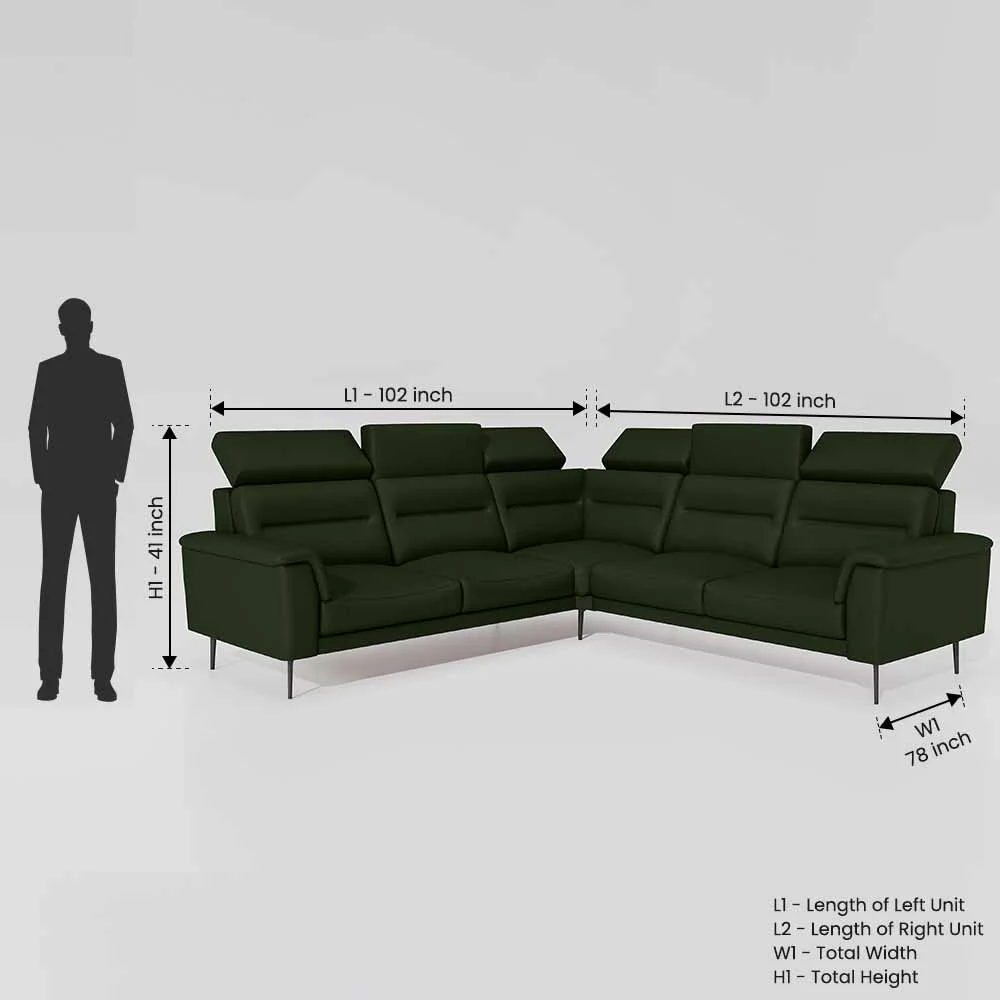 Crescendo 2 Seater + Corner + 2 Seater Leatherette Fabric - Black Forest - Image 7