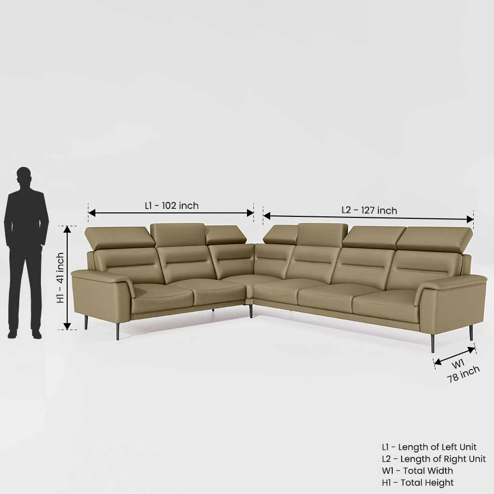 Crescendo 2 Seater + Corner + 3 Seater Leatherette Fabric - Pebble - Image 7