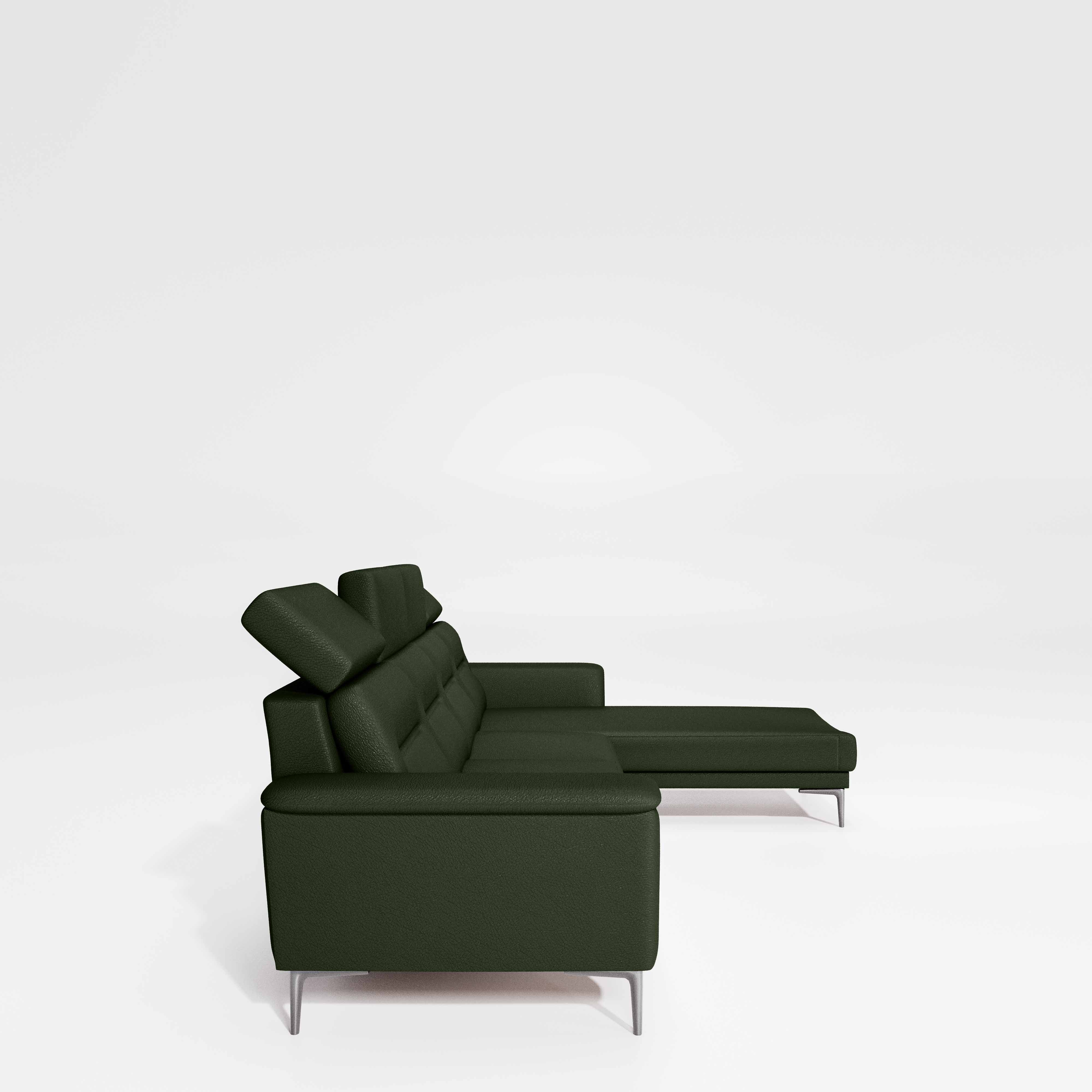 Cresendo 3 Seater with RH Lounger Leatherette fabric - Black Forest - Image 7