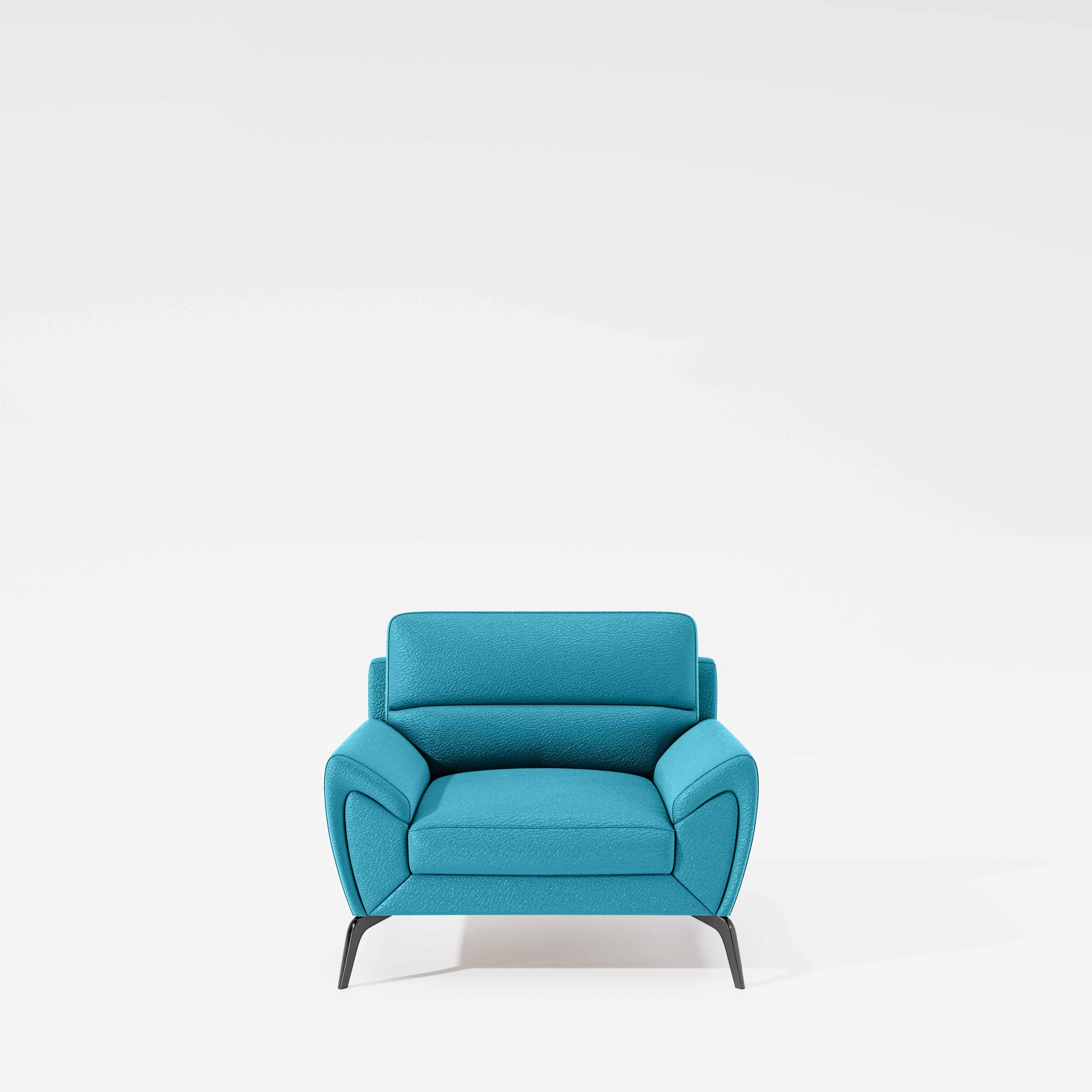 Octave 1 Seater Seater-Suede fabric - Celestial blue - Image 2