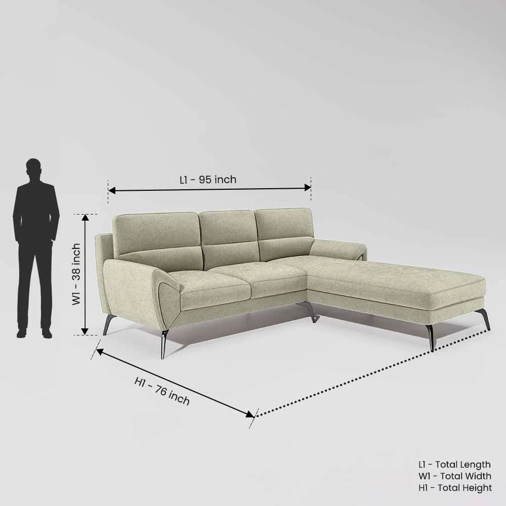 Octave 2 Seater Sofa with LH Lounger Water & Stain Repellent Fabric  - Pistachio Shell - Image 7