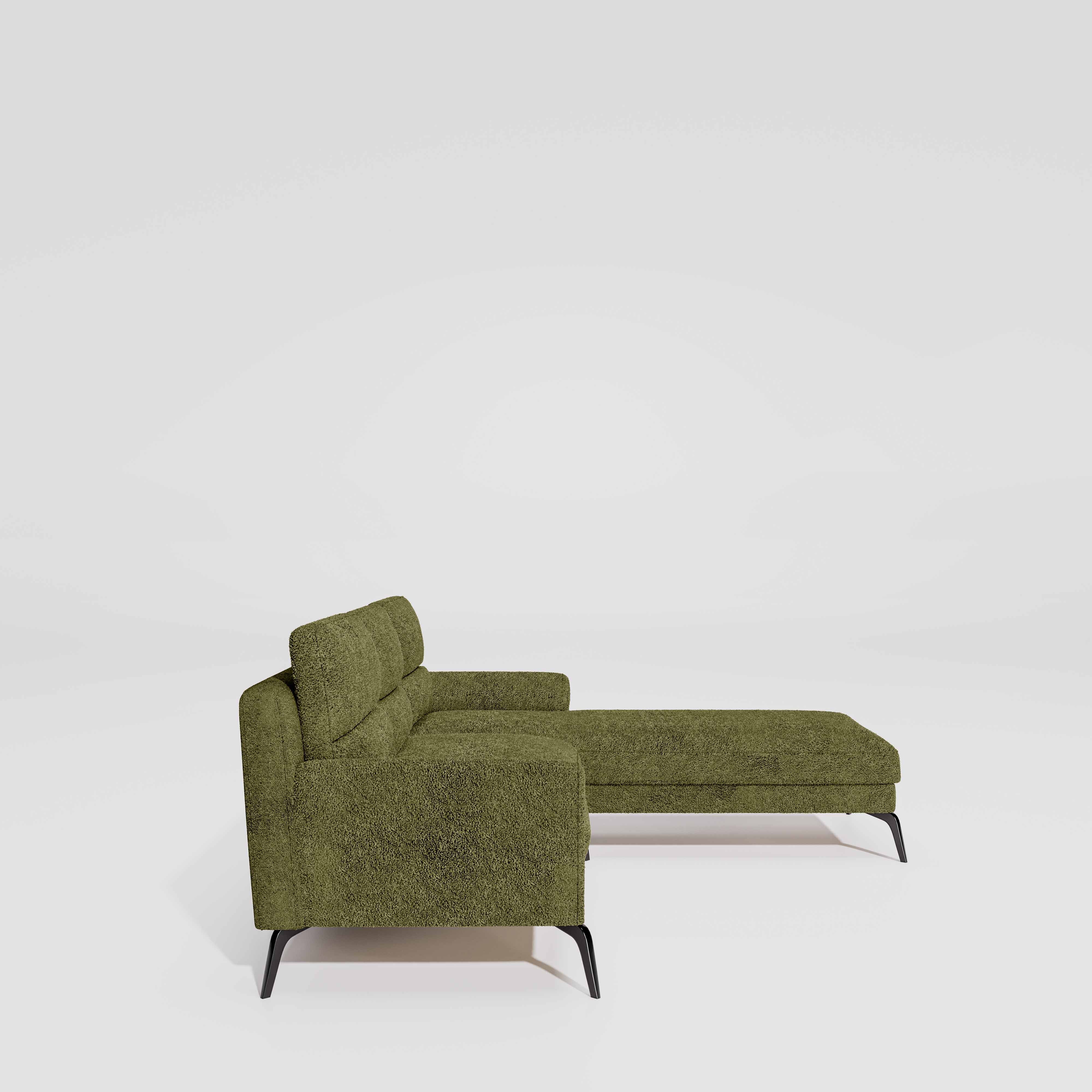 Octave 2 Seater Sofa with LH Lounger Boucle Fabric  - Dried Herb - Image 5