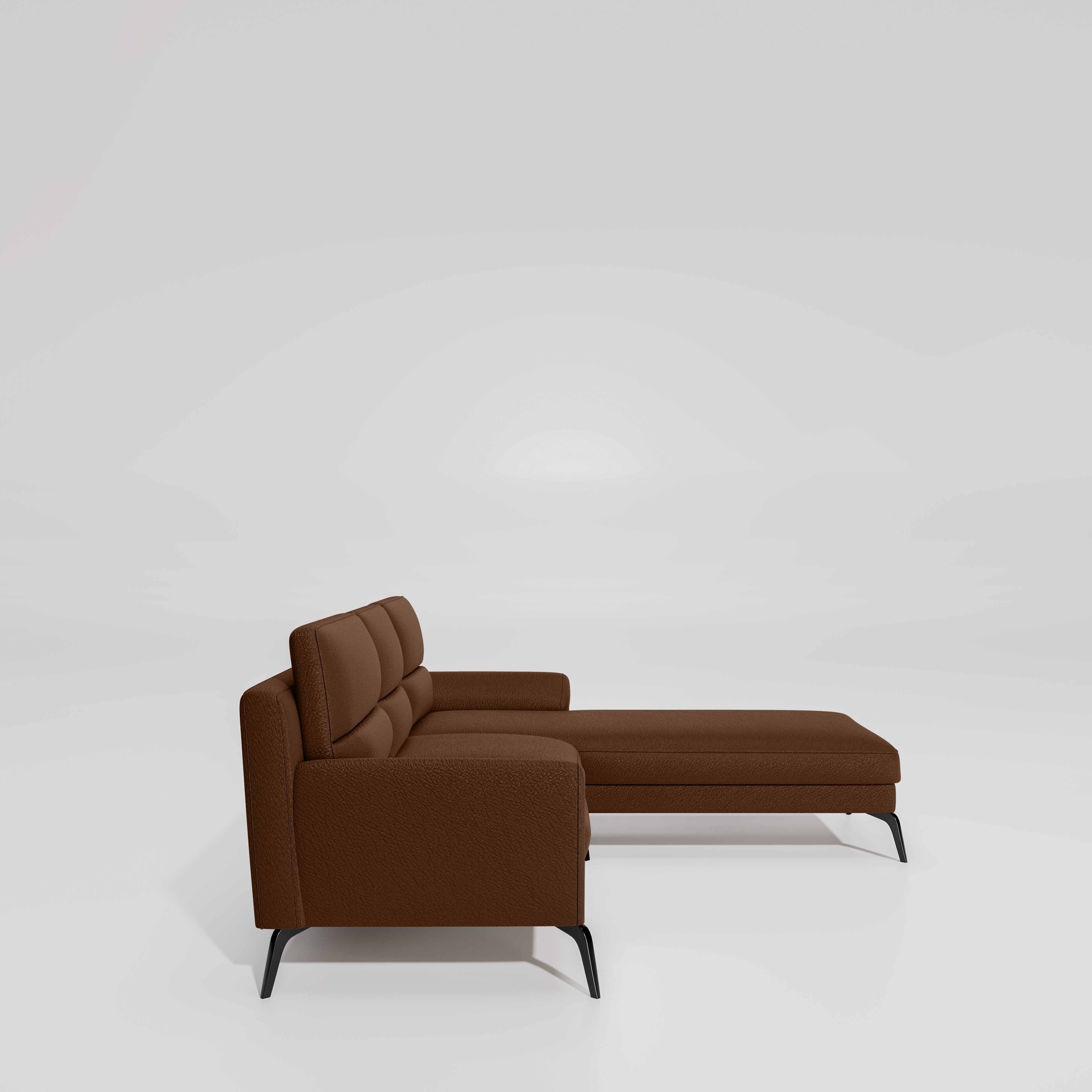 Octave 2 Seater Sofa with LH Lounger Suede Fabric  - Capuccino - Image 5