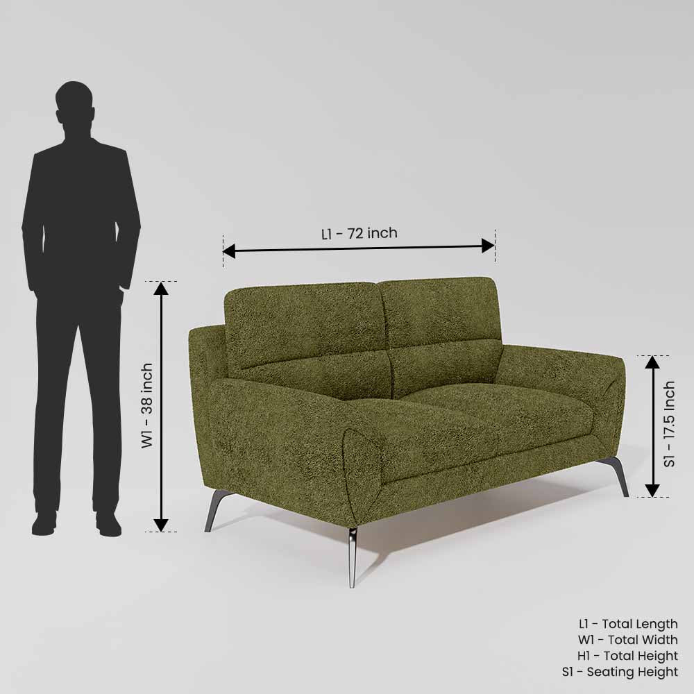 Octave 2 Seater Boucle Fabric - Dried herb - Image 7