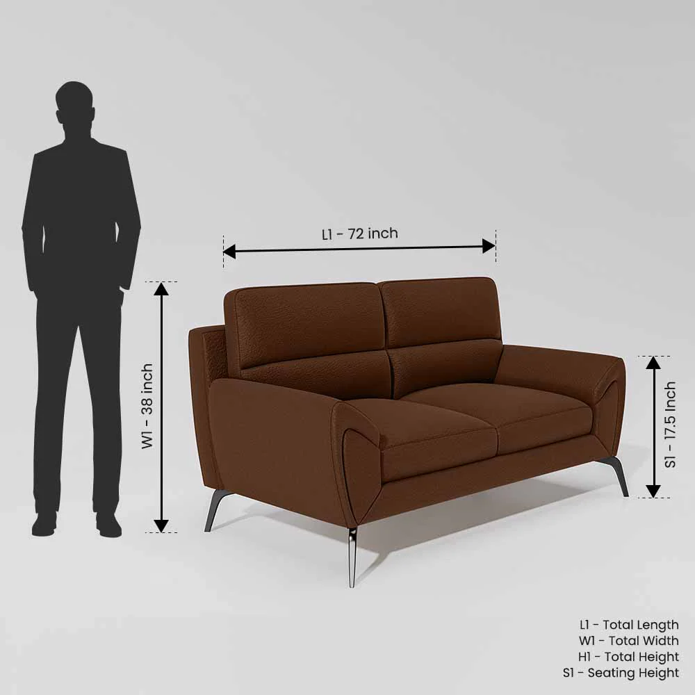Octave 2 Seater Suede Fabric - Cappuccino - Image 7