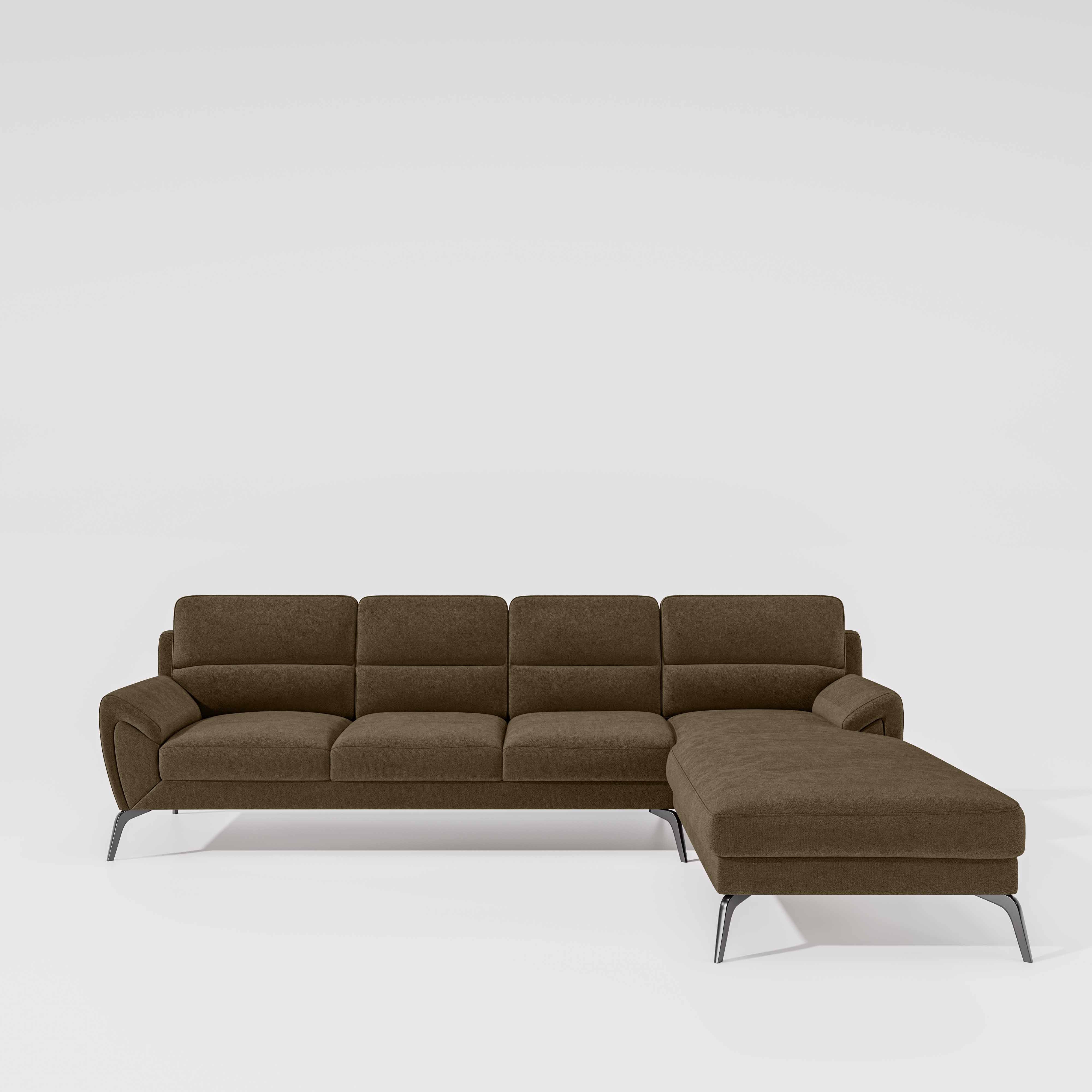 Octave 3 Seater with LH Lounger Water & Stain Repellent Fabric - Dark Earth - Image 2