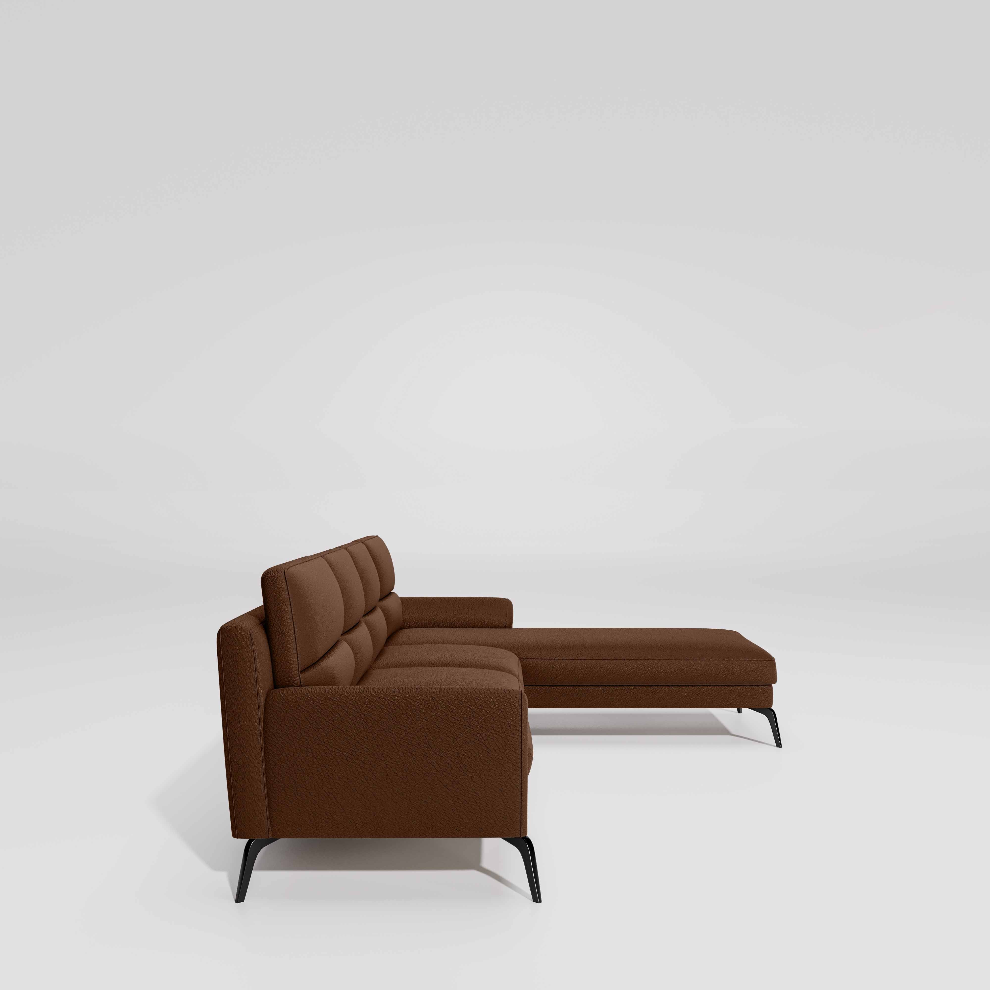 Octave 3 Seater with LH Lounger Suede Fabric - Capuccino - Image 5