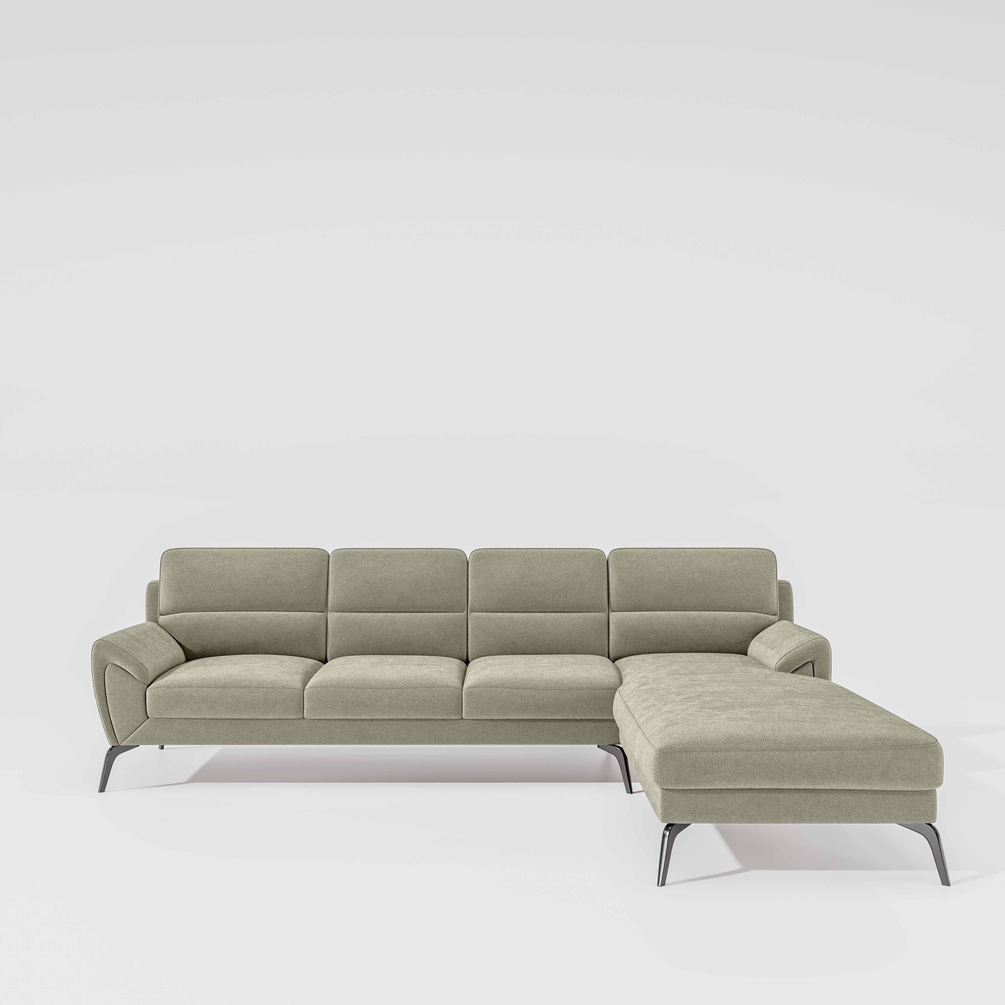 Octave 3 Seater with RH Lounger Water & Stain Repellent Fabric - Pistachio Shell - Image 3
