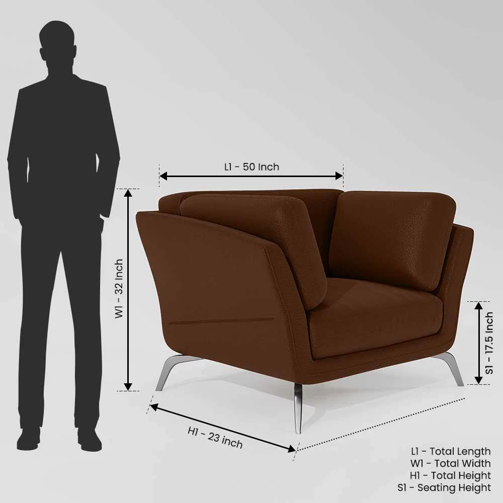 Symphony 1 Seater Suede fabric - Cappuccino - Image 7