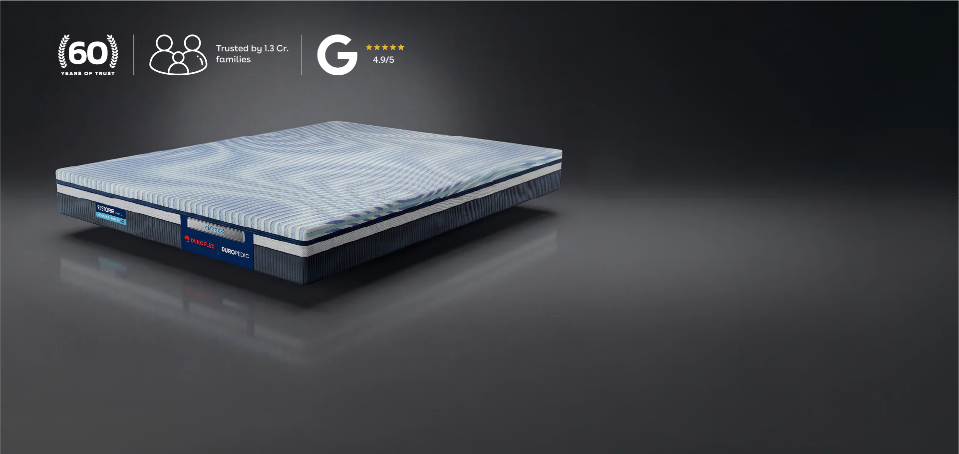 Duropedic Airboost 6.8 Arctic Ice Mattress | 1 lakh+ Airknit fibres with latex and adjustable firmness | 100 nights trial - Image 7