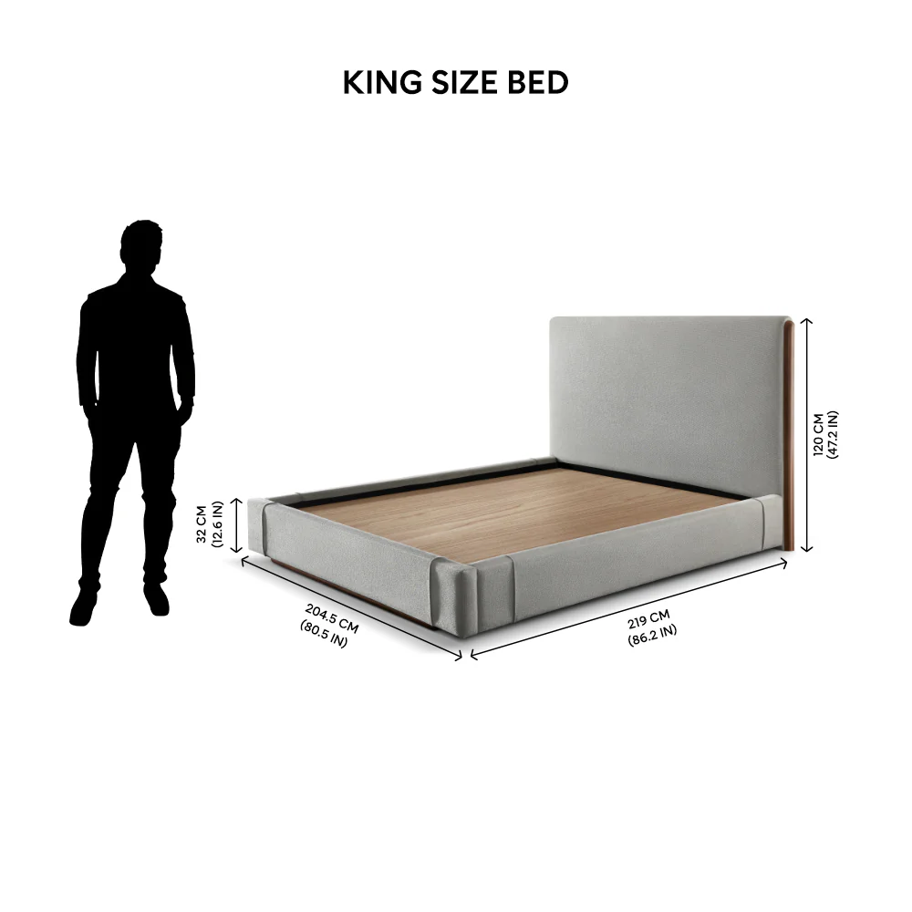 Elise Upholstered Platform Bed - Belgian Block Grey - Image 7