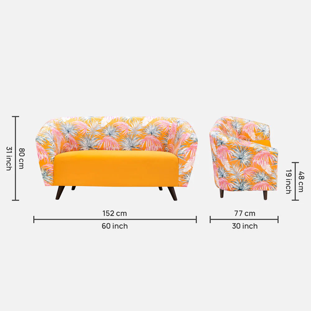 Meadow Mustard Palm Loveseat - Image 4