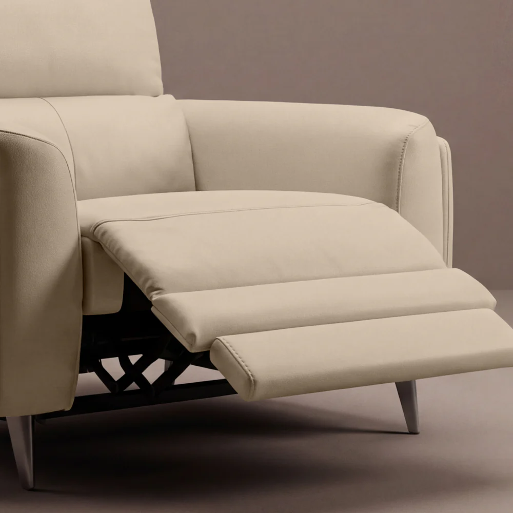 Rhapsody move.E Beige Leatherette 1 Seater Sofa - Image 4