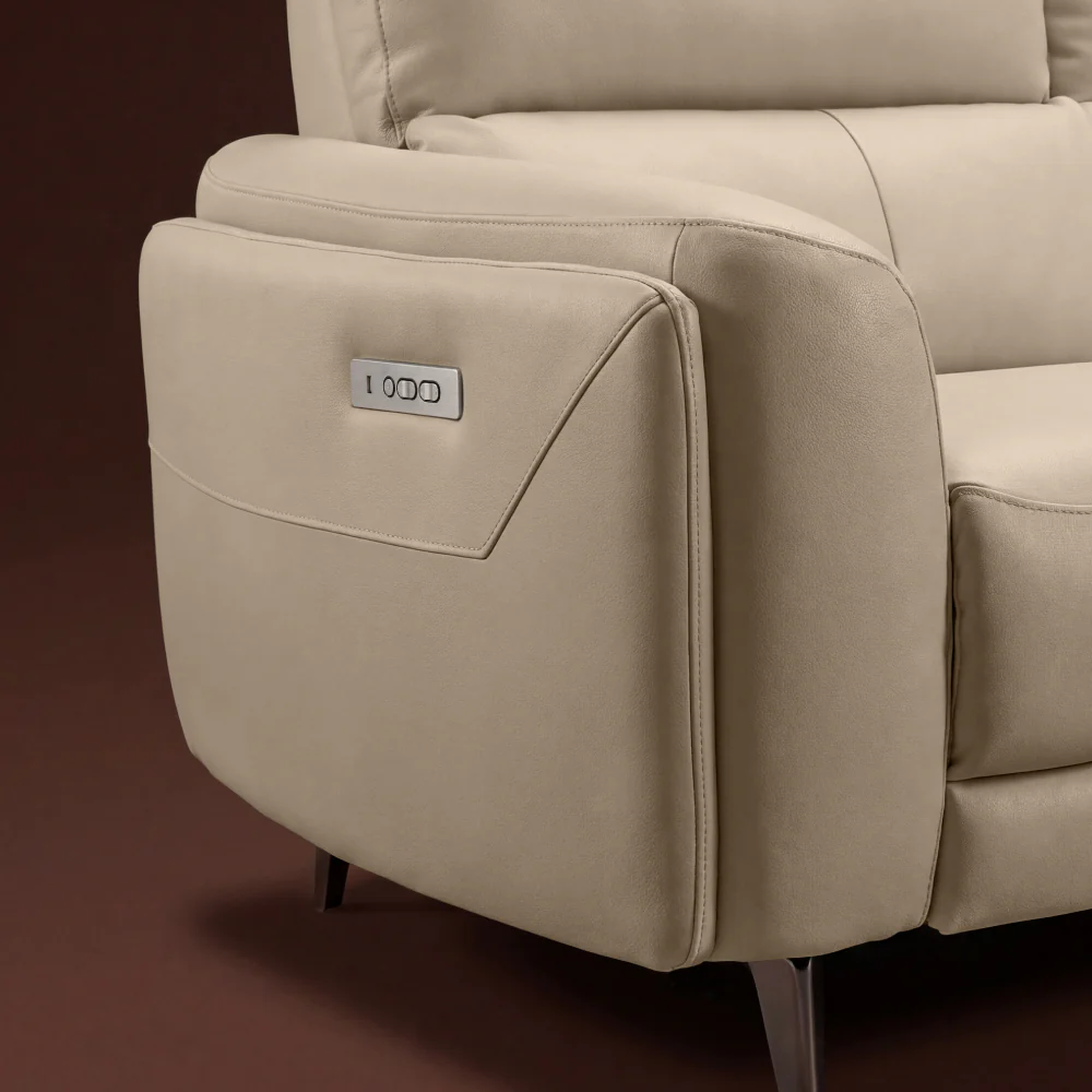 Rhapsody mov.E Beige Leatherette 2 Seater Sofa - Image 5