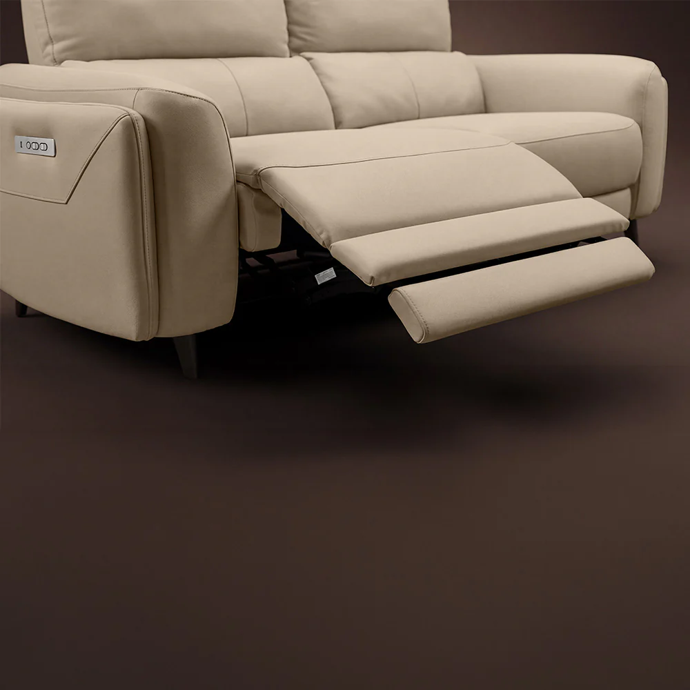 Rhapsody mov.E Beige Leatherette 3 Seater Sofa - Image 4
