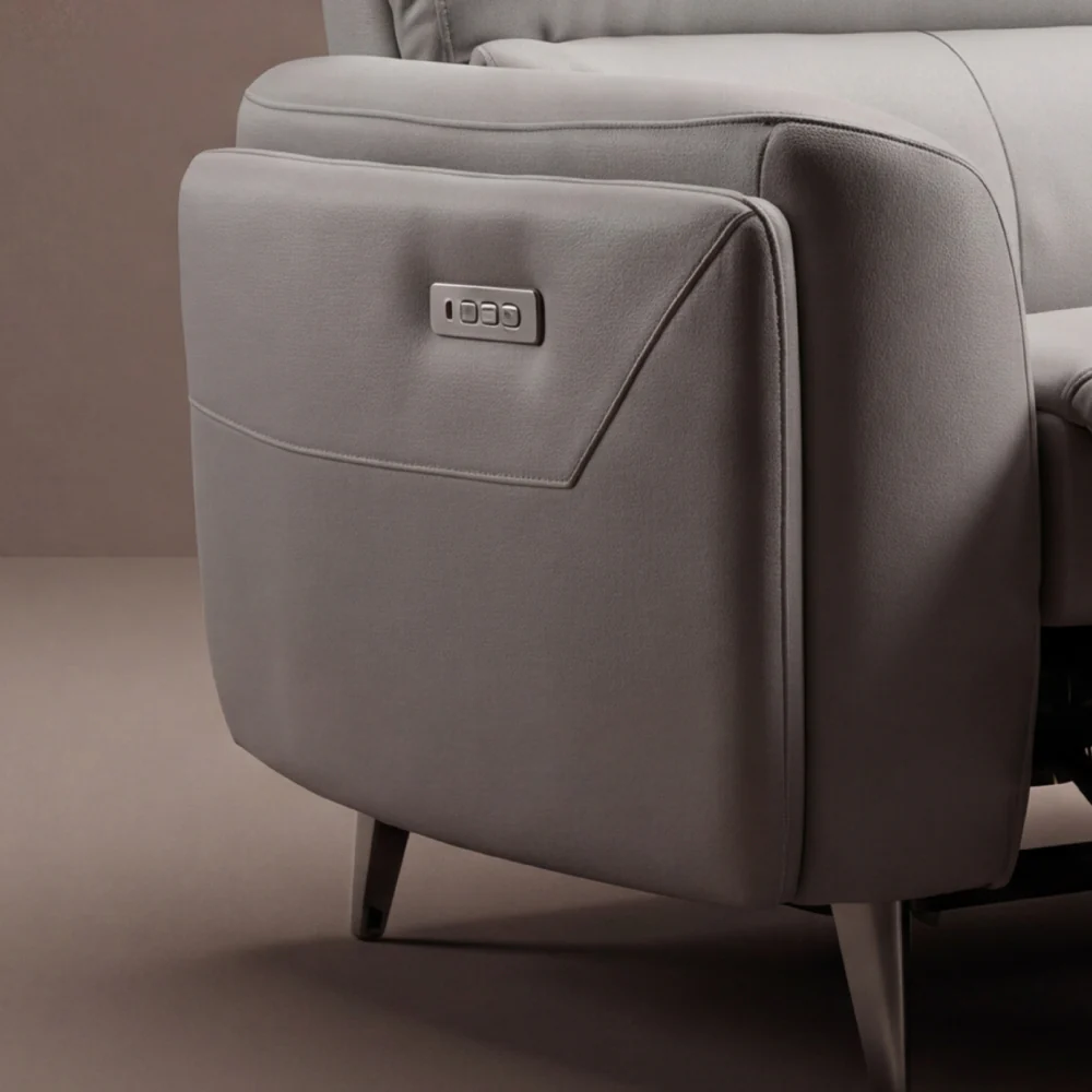 Rhapsody mov.E Dark Grey Leatherette 1 Seater Sofa - Image 5
