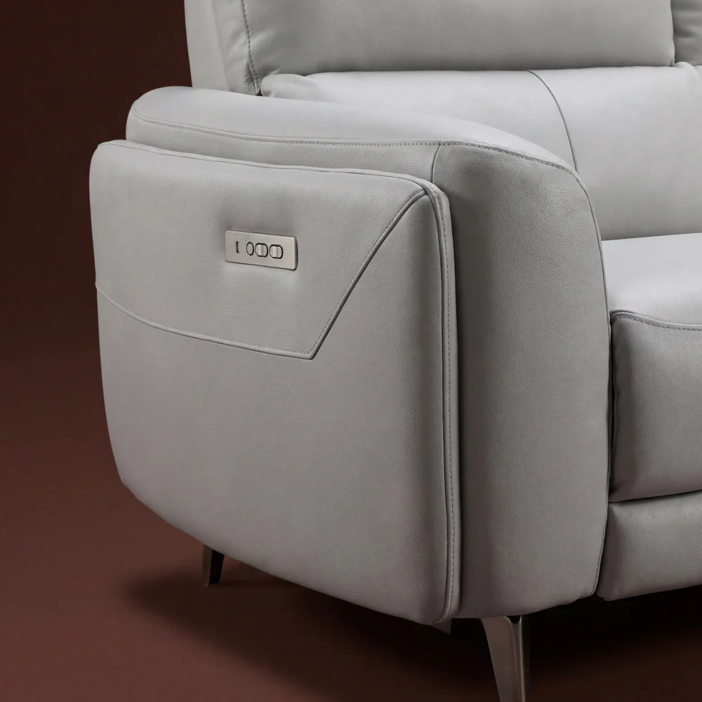 Rhapsody mov.E Dark Grey Leatherette 2 Seater Sofa - Image 5