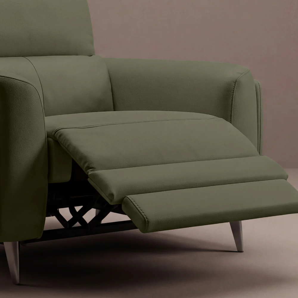 Rhapsody mov.E Green Leatherette 1 Seater Sofa - Image 4