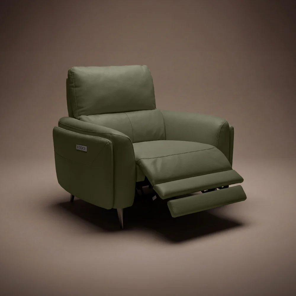 Rhapsody mov.E Green Leatherette 1 Seater Sofa - Image 6