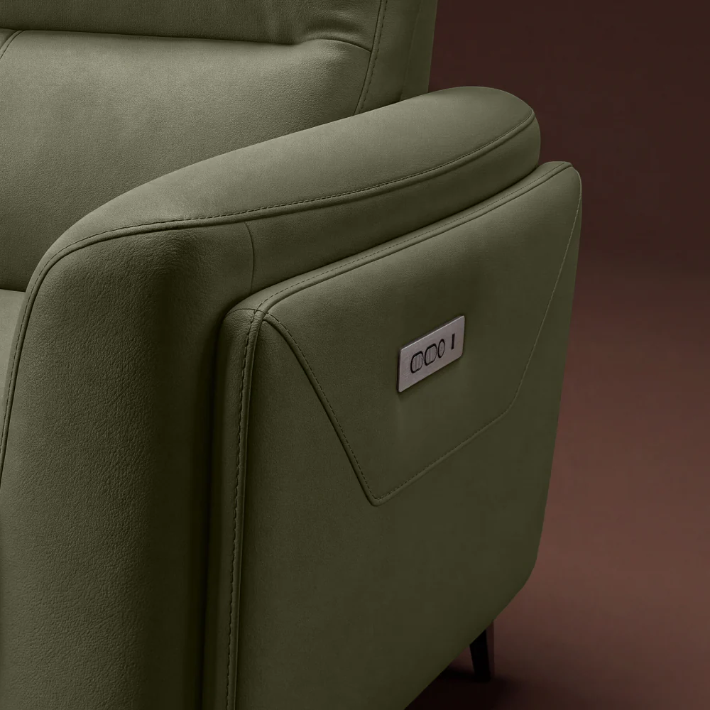 Rhapsody mov.E Green Leatherette 3 Seater Sofa - Image 5