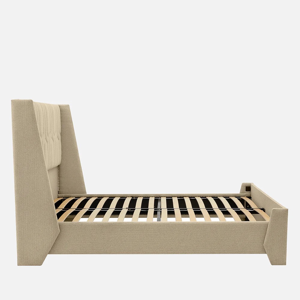 Tranquil Walnut Shell Upholstered Bed - Brown Color - Image 10