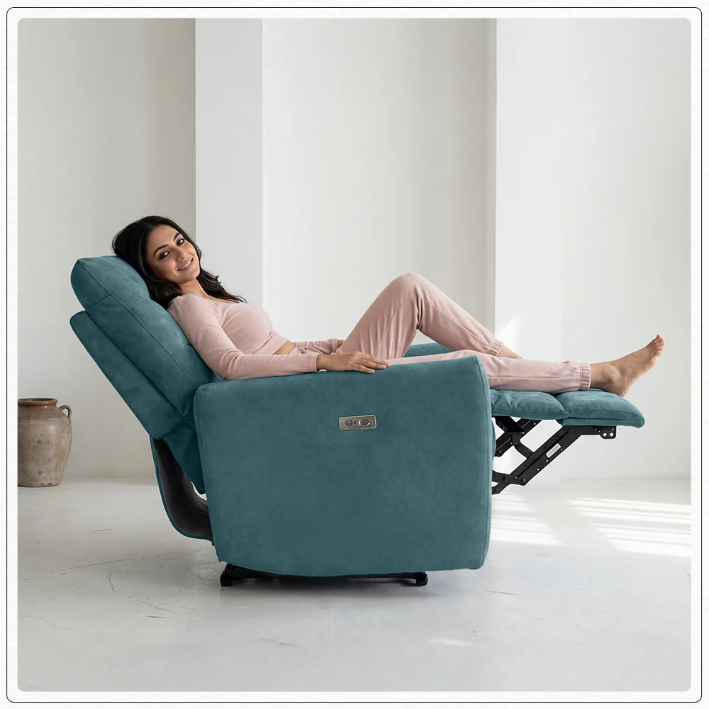 Verve mov.E Blue Fabric 2 Seater Sofa - Image 3