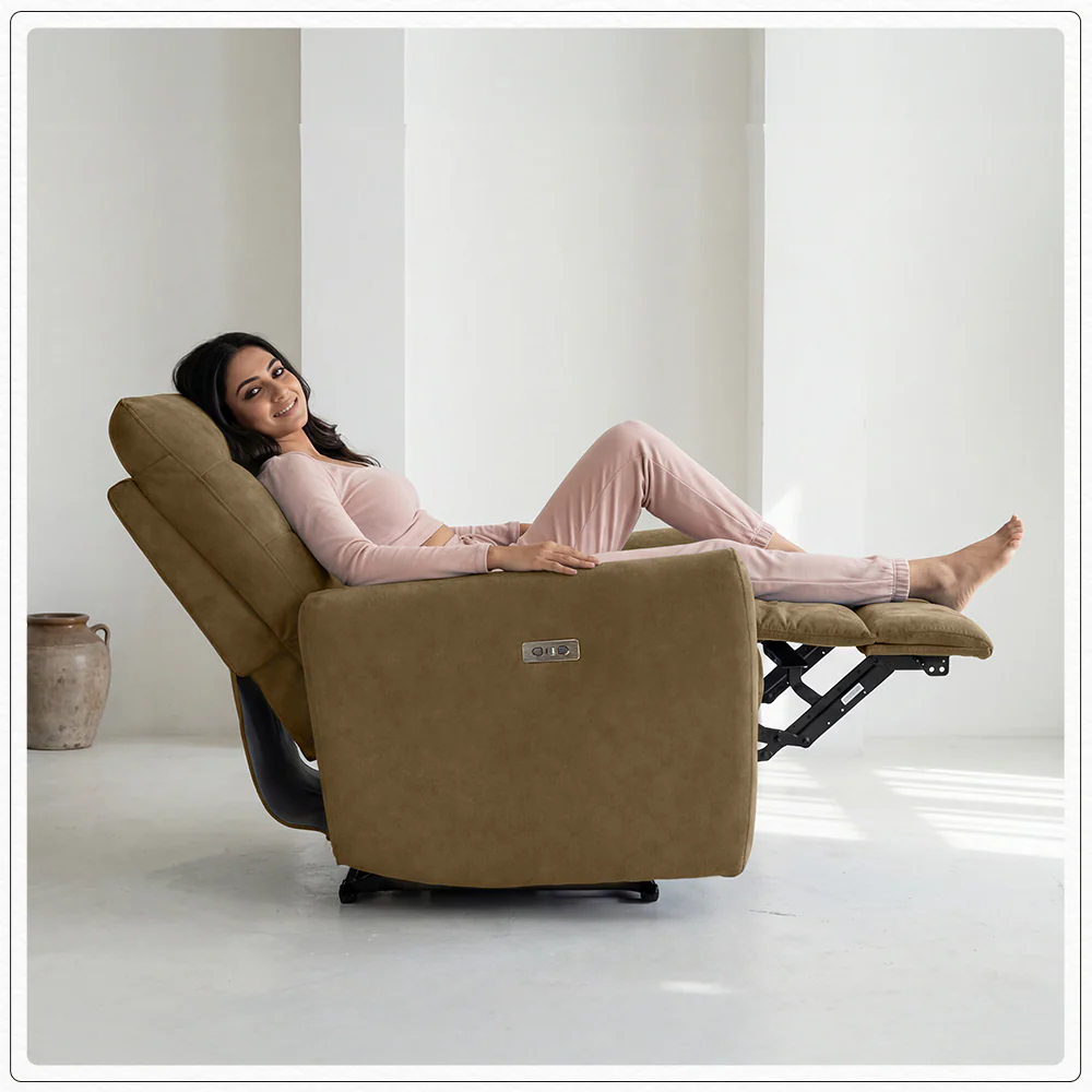 Verve mov.E Brown Fabric 1 Seater Sofa - Image 3