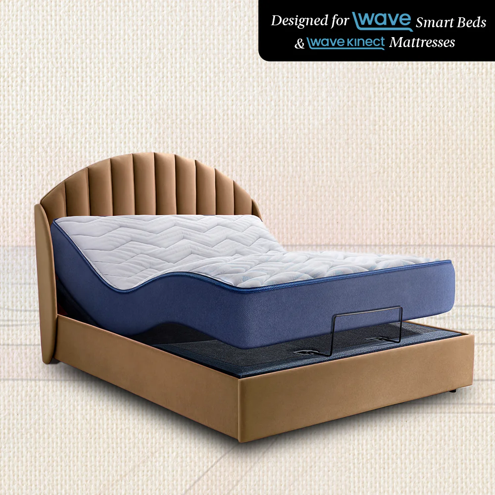 Wave Plus Adjustable Bed Celeste Upholstered Bed (Brown)+ Wave Kinect Strength Mattress 8"(20.3cm) - Image 4