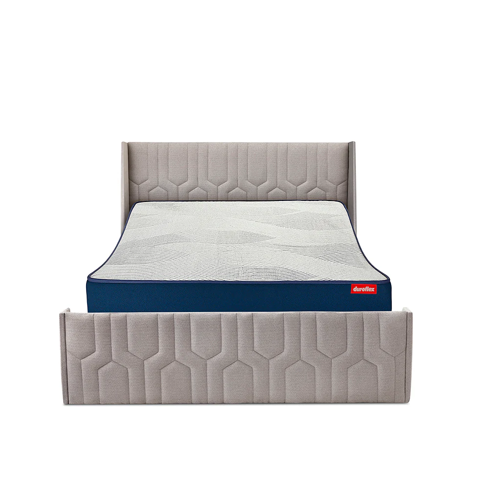 Wave Plus Adjustable Bed + Tranquil Upholstered Bed (Brown)+ Livein Duropedic Mattress 8" - Image 3
