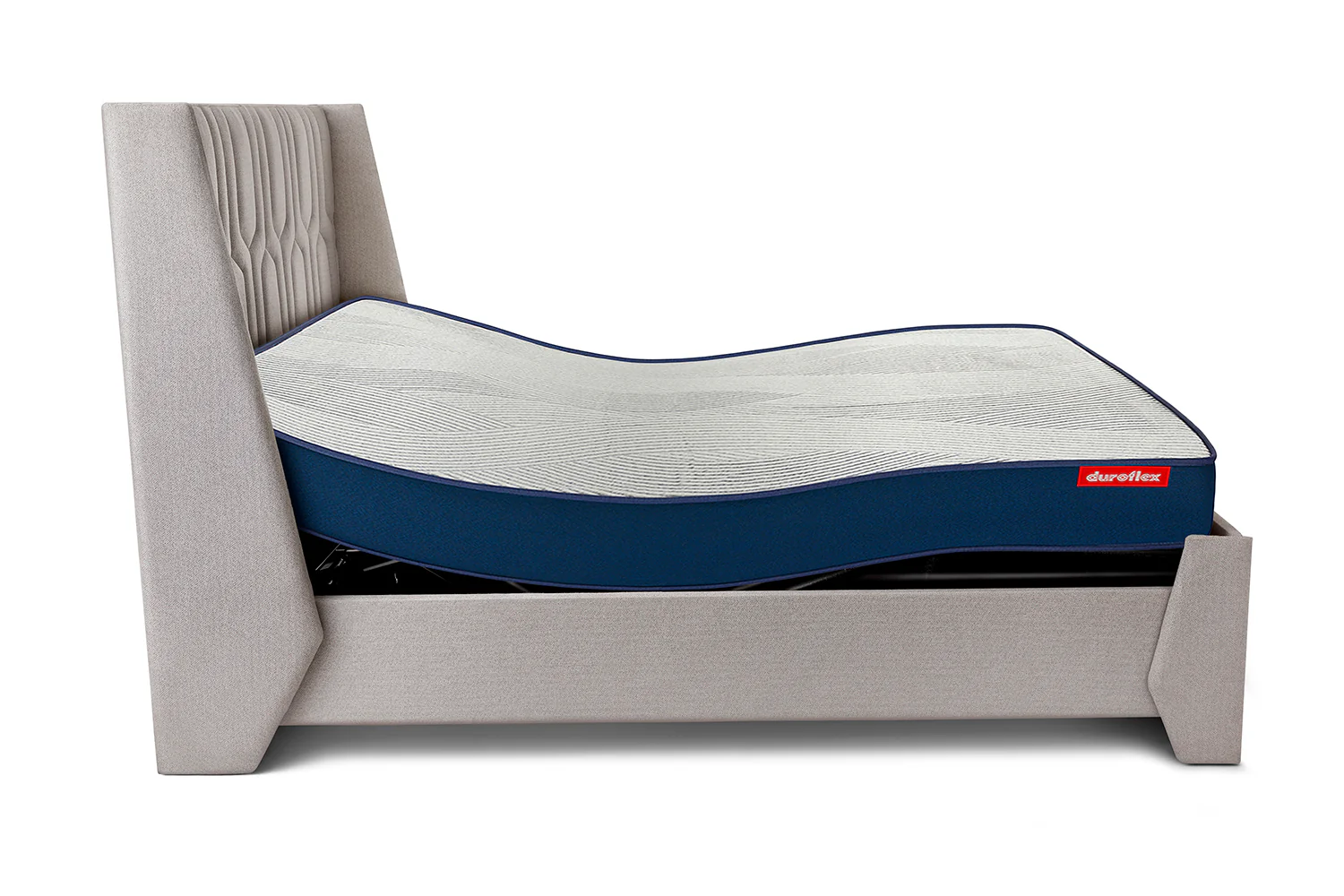 Wave Plus Adjustable Bed + Tranquil Upholstered Bed (Brown)+ Livein Duropedic Mattress 8" - Image 4