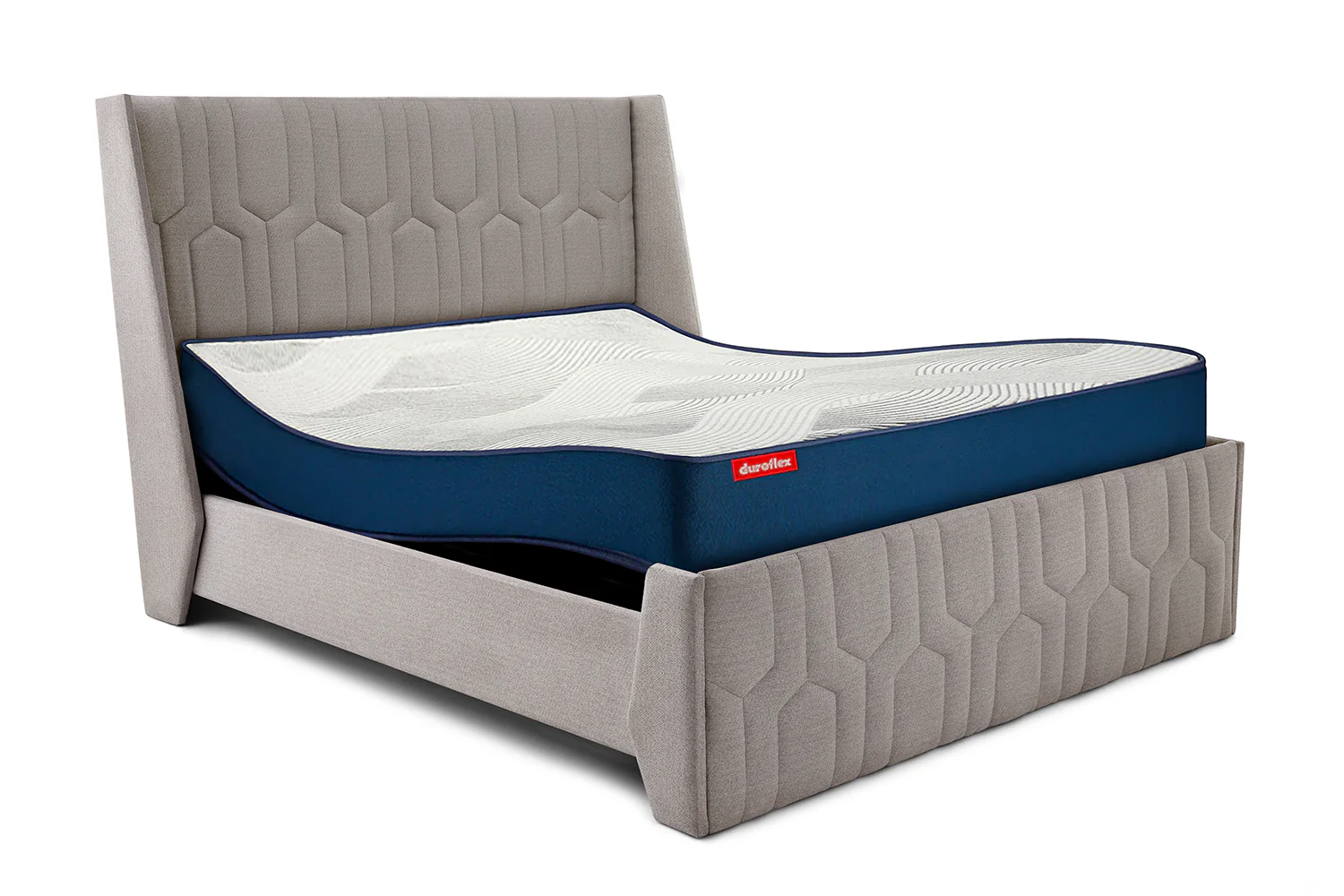 Wave Plus Adjustable Bed + Tranquil Upholstered Bed (Brown)+ Livein Duropedic Mattress 8" - Image 5