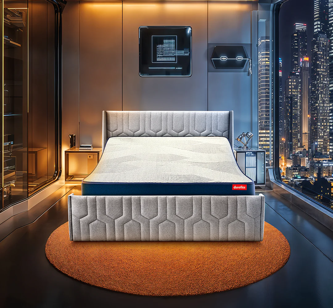 Wave Plus Adjustable Bed + Tranquil Upholstered Bed (Brown)+ Livein Duropedic Mattress 8" - Image 7