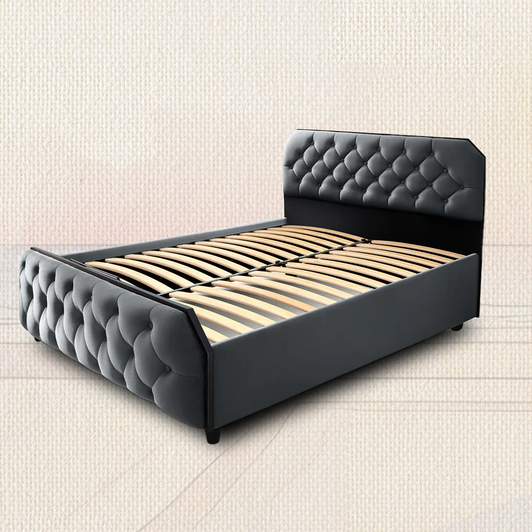Wave Plus Adjustable Bed Serene Upholstered Bed (Grey)+ Wave Kinect Strength Mattress 8"(20.3cm) - Image 9
