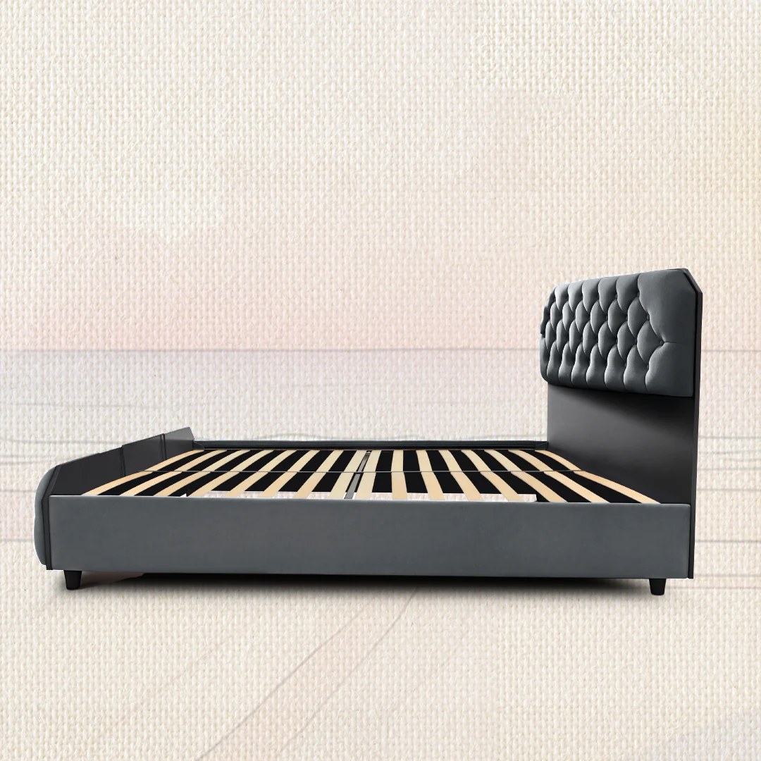 Wave Plus Adjustable Bed + Serene Upholstered Bed (Grey)+ Quboid Mattress 8" - Image 10